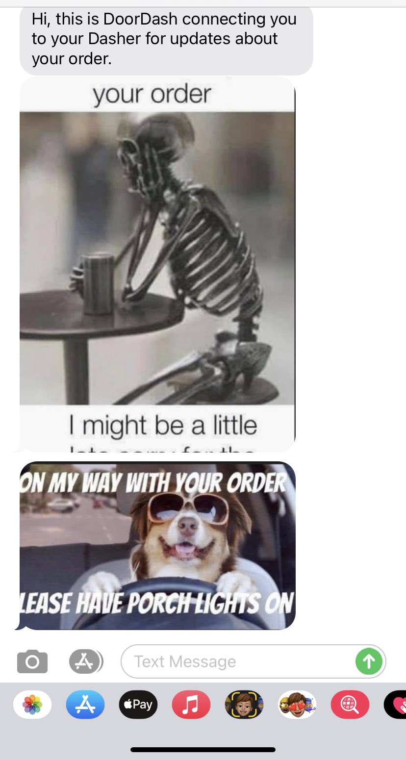 Meg Stalter Umm This Doordash Driver Keeps Sending Me Memes T Co Tgd8zuluhx Twitter