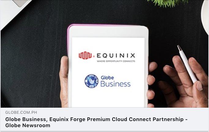Globe_Business's tweet photo. By partnering with the world’s digital infrastructure company, Equinix, we're now able to provide customers with a hosted direct private connectivity to their cloud environments.

Read more here:  https://t.co/SYZycKZ6xo

#GlobeCloud #RecreateBusinessResilience https://t.co/4y4M0pNpNI