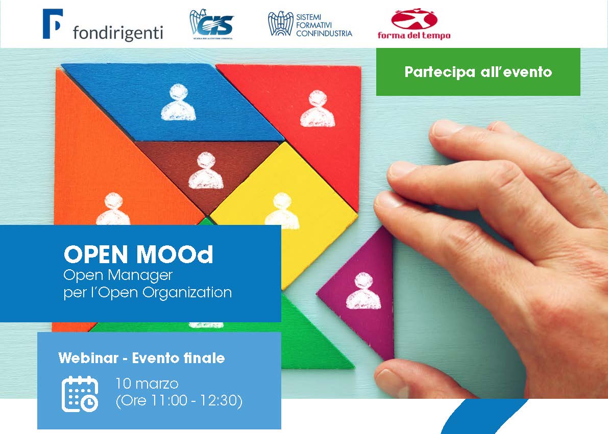 UnindustriaRE's tweet image. #webinar CIS @UnindustriaRE  
“Open Manager per l’Open Organization”
mercoledì 10 marzo ore 11 alle 12,30 Webex. 
Iscrizioni: bit.ly/3kUagc2
Info e programma: bit.ly/3bo3w32
Fondirigenti Forma del Tempo @Confindustria  

#openorganization #openmanager