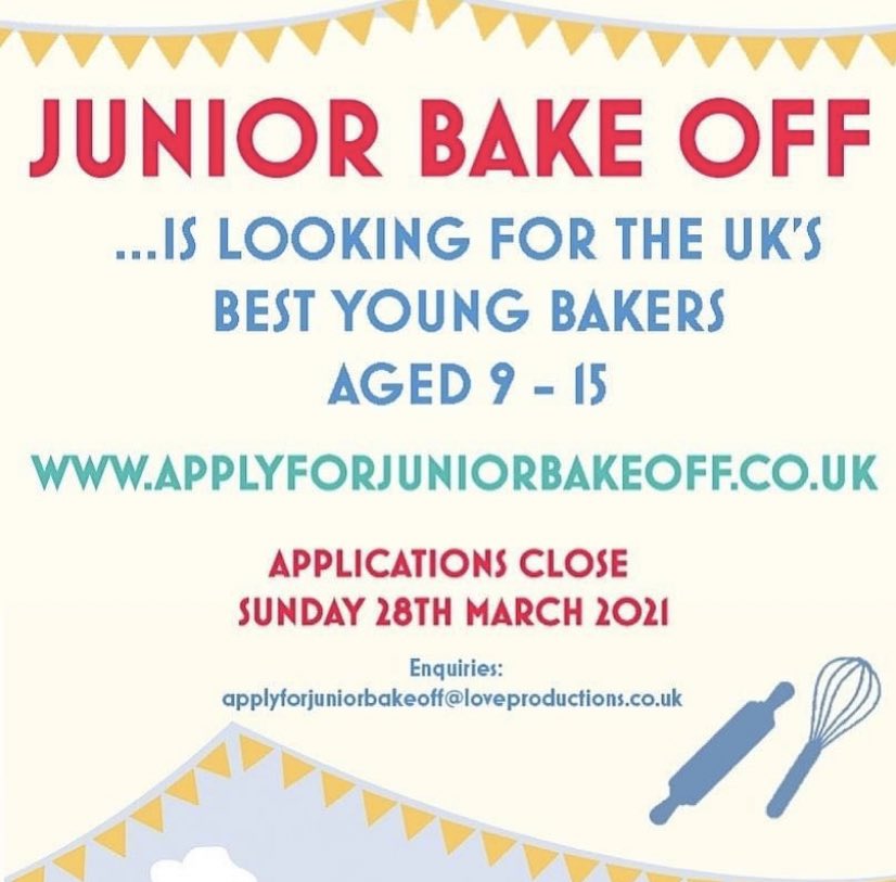 Lots of you are fabulous at baking...get your applications in now!
🍰🍴 #juniorbakeoff