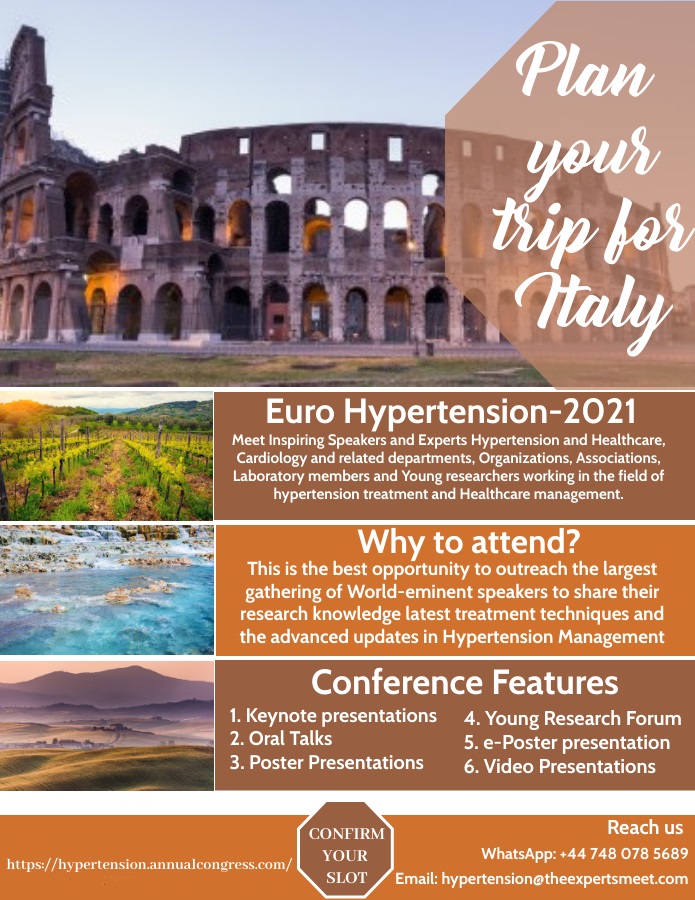 hyper_2020's tweet image. W:qrgo.page.link/EzMbH
Be a part of physical congress &amp;amp; Explore new trends to cure hypertension Euro hypertension-2021 meet.
Book your slot today!
Reach us: C: +44 203 933 4287
E: hypertension@theexpertsmeet.com
#cardiology #psychology #healthcare #healthy #Neurology