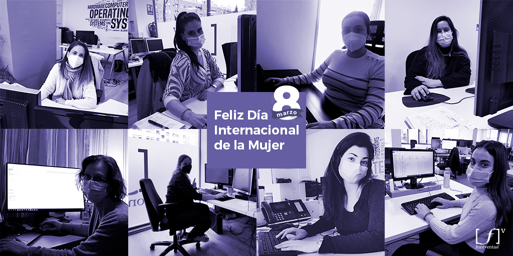 Fontventa's tweet photo. 💜#DíaInternacionaldelaMujer
Aquí nuestro pequeño homenaje a todas las mujeres que forman parte del equipo de #Fontventa.
Gracias por ser compañeras, amigas y grandes profesionales. Gracias también por vuestro trabajo diario, esfuerzo y dedicación. ¡Feliz Día! #8M💪 https://t.co/DEUFk6snN5