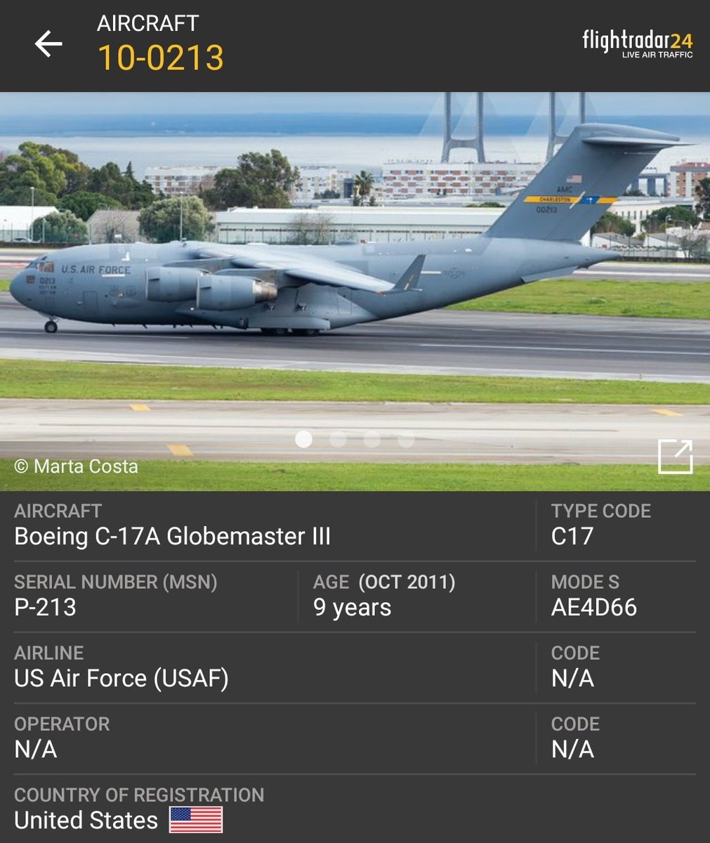 Gerjon_'s tweet photo. Interesting domestic 🇯🇴#Jordan flight of United States Air Force Boeing C-17A Globemaster III reg. 🇺🇸10-0213 as #RCH101: #Amman to #Aqaba. https://t.co/yNPSOE6Hcf