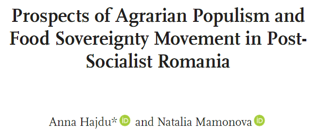 Some fascinating insights from Romania into the tensions between the emergent progressive ‘new peasant’ movement & the innate conservatism of many rural communities -> 'misunderstanding of the present is the inevitable consequence of ignorance of the past' onlinelibrary.wiley.com/doi/epdf/10.11…