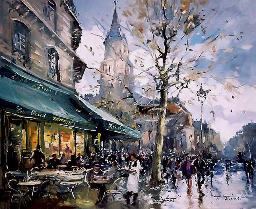 Robert Ricart.  Aux Deux Magots   Saint-Germain-des-Prés   #paris