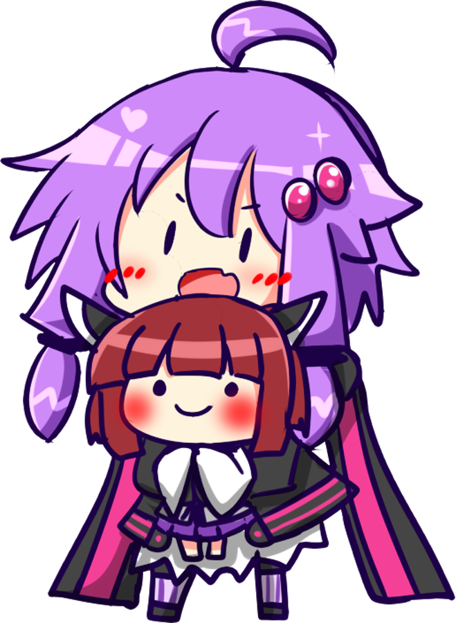 東北きりたん ,結月ゆかり 「かわいいきりちゃんをみつけて捕まえちゃうゆかりさん 」|りんどう@腱鞘炎治りそうのイラスト