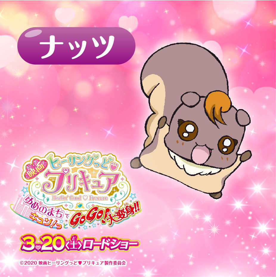 ট ইট র 映画ヒーリングっど プリキュア ゆめのまちでキュン っとgogo 大変身 プリキュア5おさらい キャラクター編 ナッツ パルミエ王国の王子 勉強家で研究熱心 読書家 でとても物知り ココ と同じく人間の姿になること