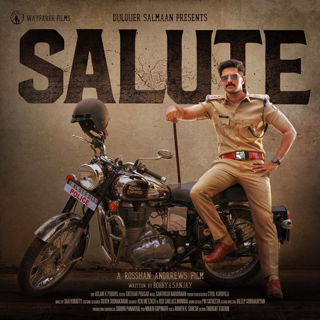 Presenting the #SaluteFirstLook

@dulQuer @DianaPenty @Music_Santhosh #RoshanAndrews #BobbySanjay