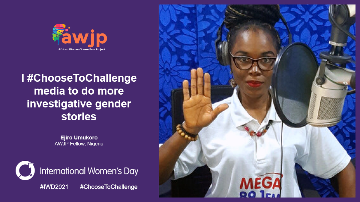 theawjp's tweet image. @LadyEumukoro is a dedicated journalist from Nigeria and a #AWJPFellow. She is passionate about data-driven investigative reporting and challenges the role of women in investigative journalism. More on our fellows here: bit.ly/3kPai5a
#ChooseToChallenge #IWD2021