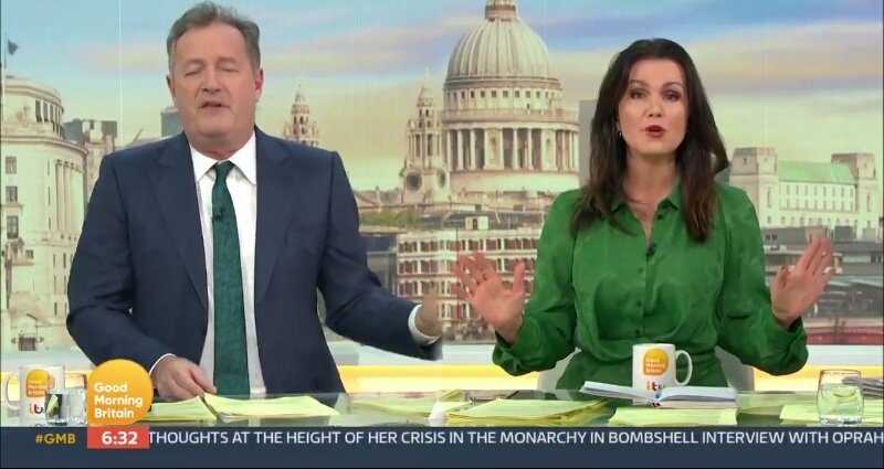 nikhilsoneja's tweet image. Why does Piers&apos; hand keep disappearing? #GreenScreenProblems