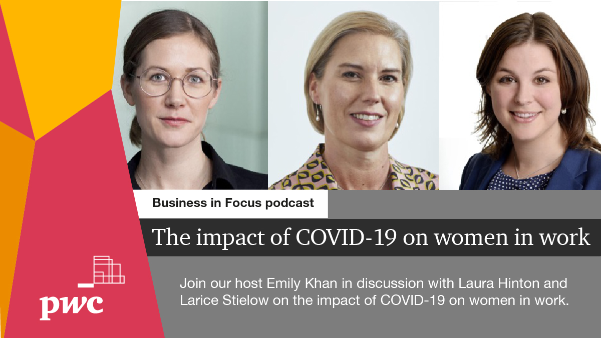 adavies018's tweet image. Happy International Women’s Day! To mark the day, @LauraHintonPwC &amp;amp; Larice Stielow join @EmilyKhan11 to discuss the impact of COVID-19 on #WomenInWork - and share how they #ChooseToChallenge bias every day. Listen to the #BusinessInFocus podcast: pwc.to/3bfOKLL #IWD2021