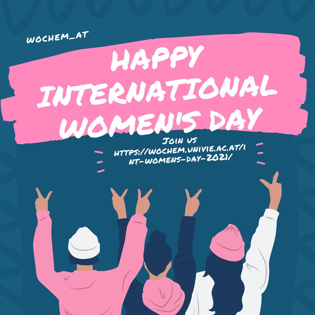 Happy #InternationalWomensDay #IWD2021 #Weltfrauentag! 
Let's #ChooseToChallenge 
Celebrate with us for the entire week March 7-14 2021:
wochem.univie.ac.at/int-womens-day…
Last chance to register today