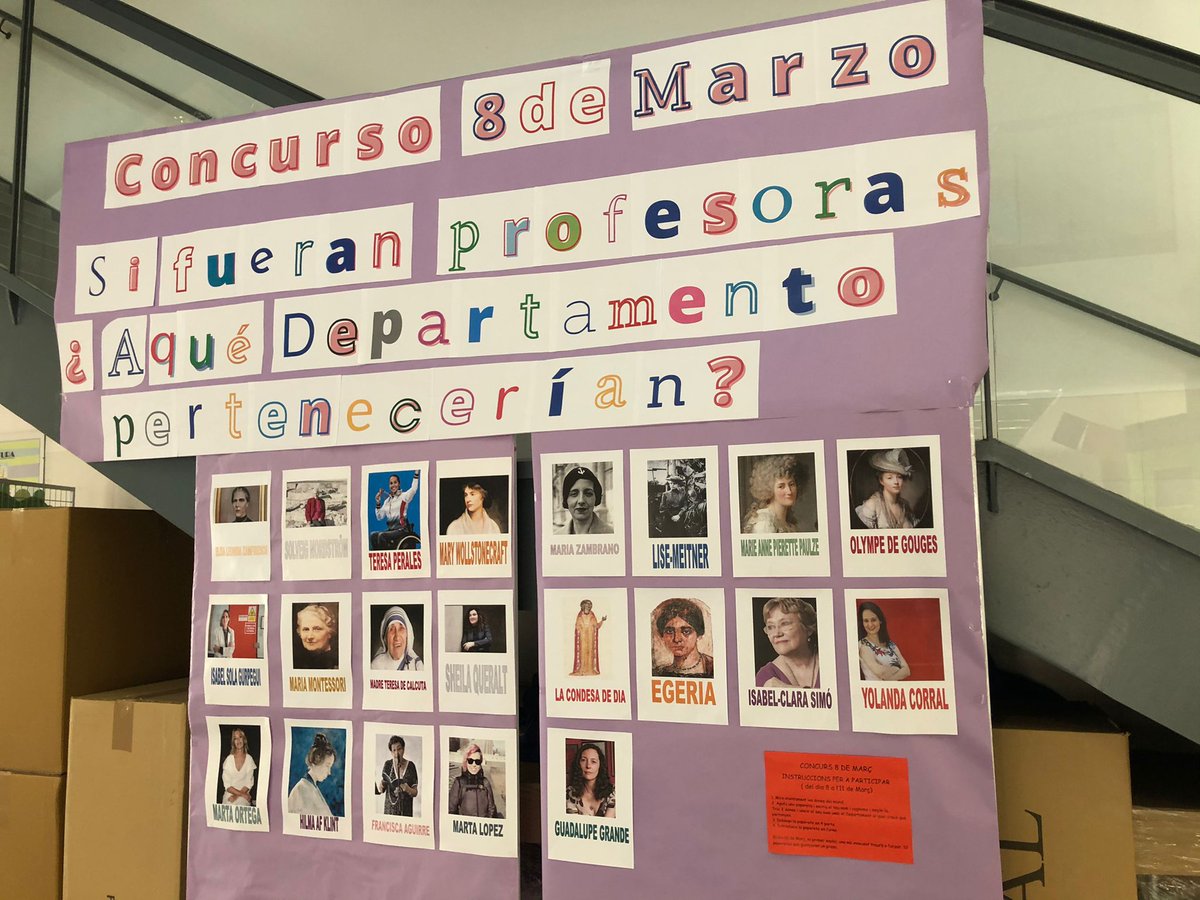 "Si fuera profesora ¿a qué departamento pertenecería?" 🤔Qué manera más bonita de 'colarse' en un instituto para celebrar el #DiaInternacionalDeLaMujer Gracias <a href="/iesmariablasco/">IES María Blasco</a> por invitarme a participar de esta iniciativa mezclando referentes históricas con mujeres actuales.