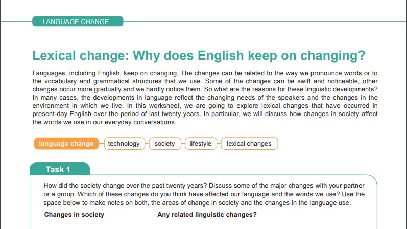 askcorpus's tweet photo. A-level #EngLang materials for teaching about #languagechange in spoken English over last 20 years using #BritishNationalCorpus2014 available from #CorpusForSchools. Topics include: language &amp; technology, language &amp; attitudes to health, factors affecting language change &amp; more. https://t.co/03TlbVdjYM