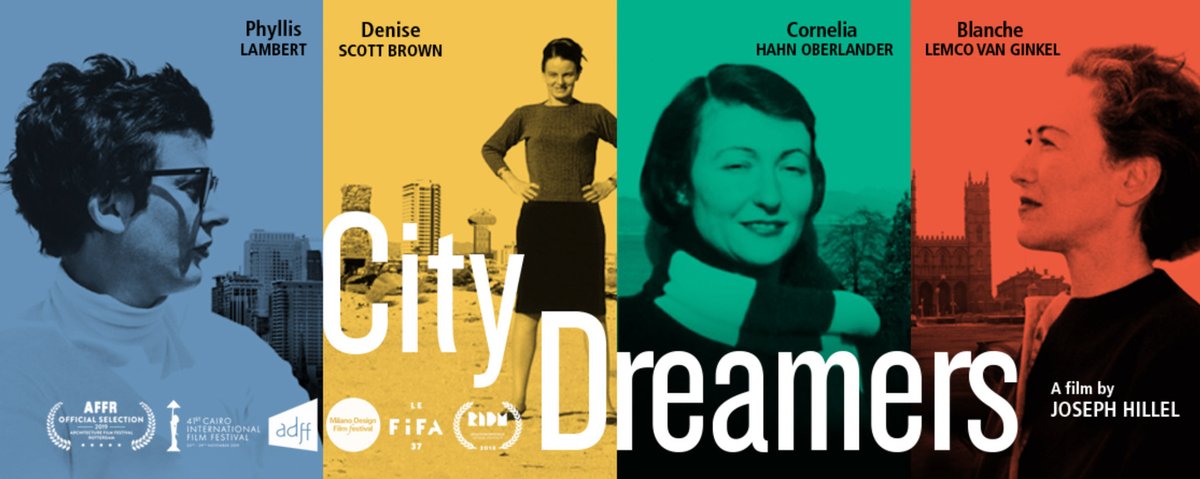 #Documental
'City Dreamers', Joseph Hillel, 2018
El film aborda las inspiradoras carreras de 4 arquitectas, planificadoras y activistas:
#PhyllisLambert
#BlancheLemcovanGinkel
#CorneliaHahnOberlander
#DeniseScottBrown

+ plataformaarquitectura.cl/cl/930429/este…

+ vimeo.com/ondemand/cityd…

#8M  ♀