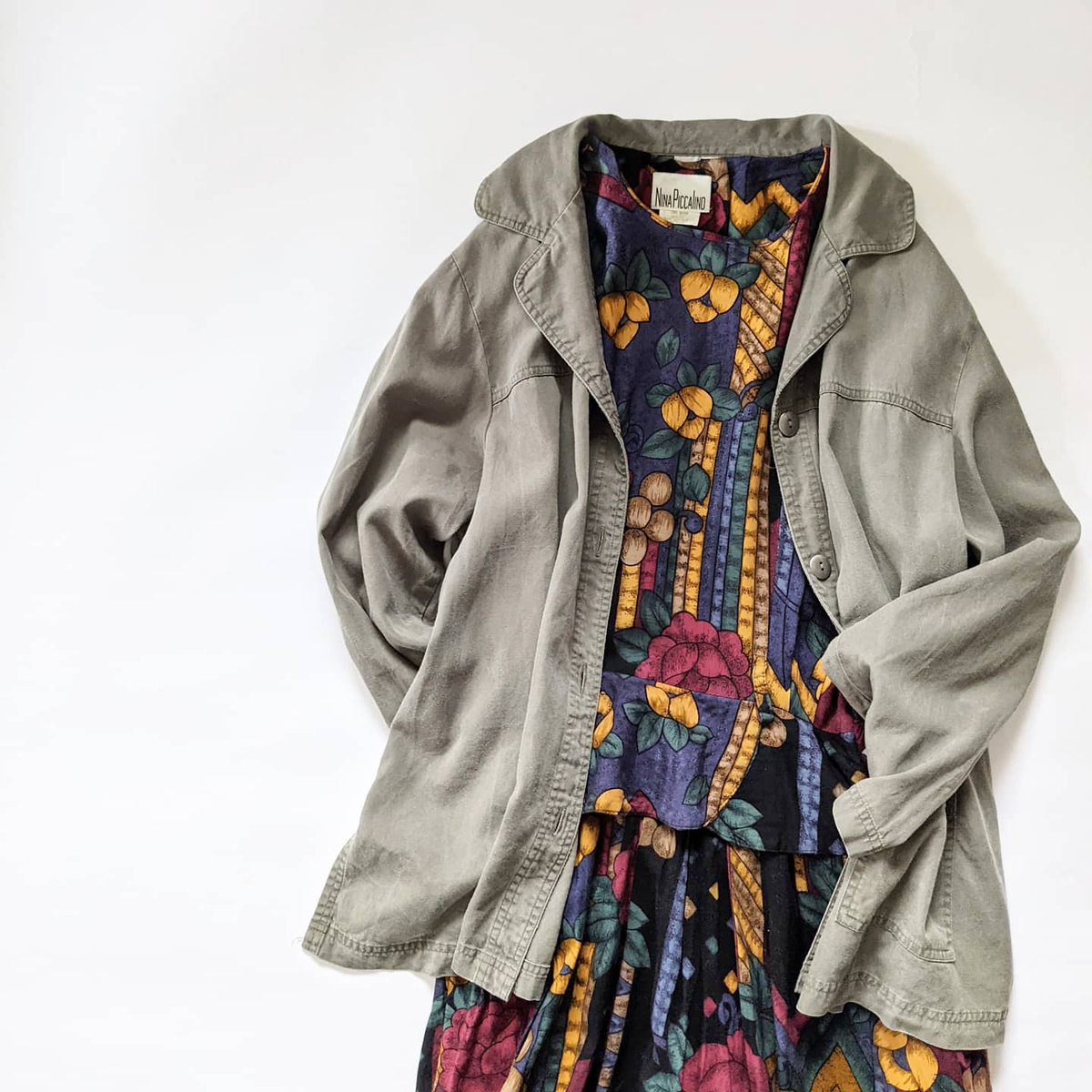 Yunico Vintage Select No Twitter もしもお洒落な花屋さんに行くんだったらコーデ T Co 33pfmvedii Yunico 古着屋 古着 大船 大船古着屋 鎌倉 鎌倉古着 Ootd 花柄ワンピース 大人カジュアルコーデ お出掛けコーデ もしもお出掛けコーデ お