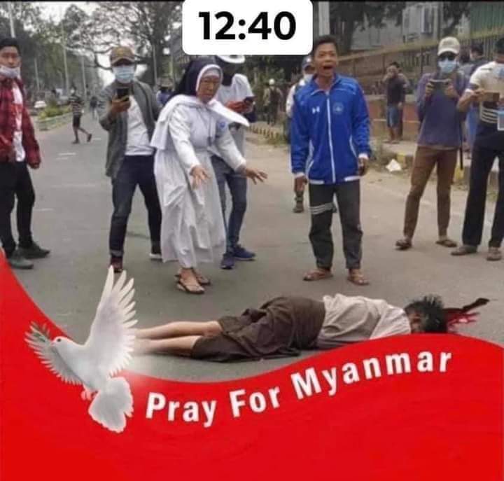 In Myitkyina, a Christian nun shot and killed people despite her refusal to resort to violence