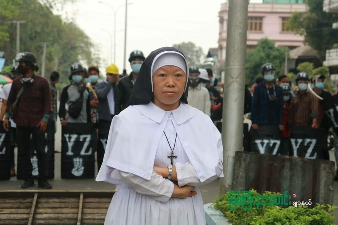 Haruka #WhatsHappeningInMyanmar's tweet - "Sister Ann Rose Nu Tawng STOP  SIEGE #InternationalWomensDay #Mar8Coup #WhatsHappeningInMyanmar " -  Trendsmap