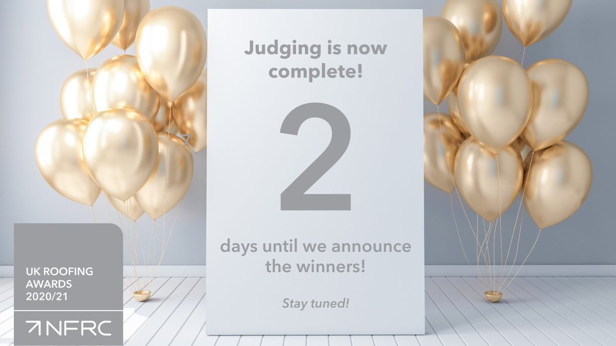 Just two more days before we announce the winners of the #RoofingAwards2020! 

Stay tuned! 👀

<a href="/RadmatOfficial/">Radmat Official</a>
<a href="/SIGRoofing/">SIG Roofing</a>
<a href="/QANWSales/">Quality Assured National Warranties</a>
<a href="/CromarProducts/">Cromar Building Products</a> 
#RA2020
#Radmatofficial
#SIGRoofingKnowledge