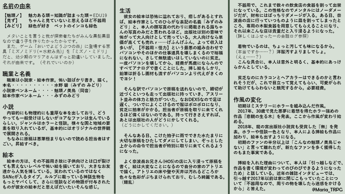 マリアのtrpgまとめ Min T ミント マリアのtrpgまとめ Min T ミント