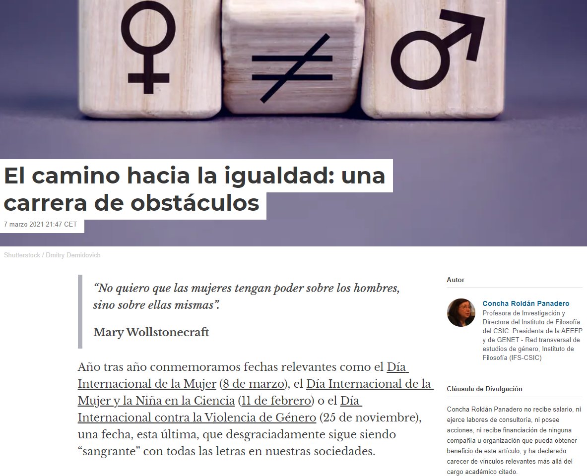 filosofiaUGR's tweet photo. Artículo de Concha Roldán sobre el avance de las luchas feministas, en la commemoración del día Internacional de la Mujer. 

https://t.co/MBjcw1xxGO https://t.co/UrEz57WmUl