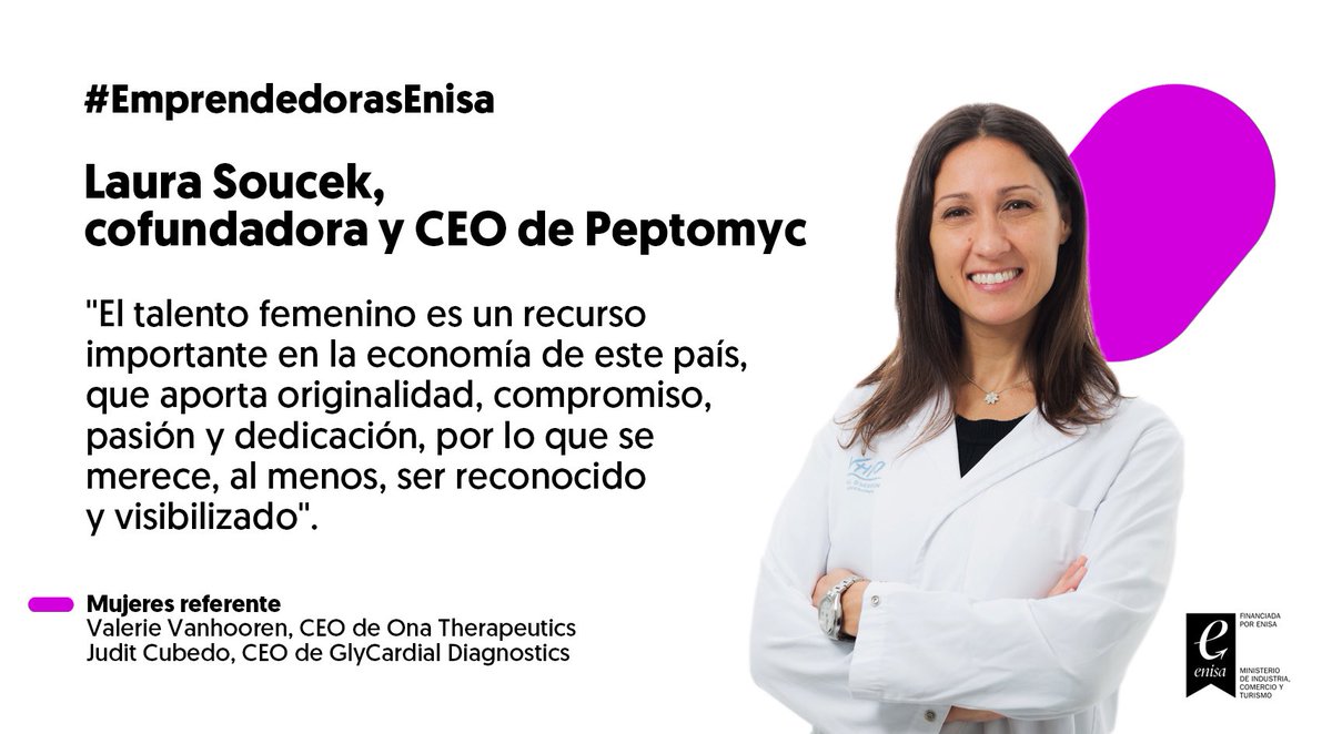 enisa's tweet photo. #EmprendedorasEnisa
@LauraSoucek, cofundadora y CEO de @peptomyc: "El talento femenino es un recurso importante en la economía de este país, que aporta originalidad, compromiso, pasión y dedicación, por lo que se merece, al menos, ser reconocido
y visibilizado".
#8M2021 https://t.co/ef5cx2cwQh