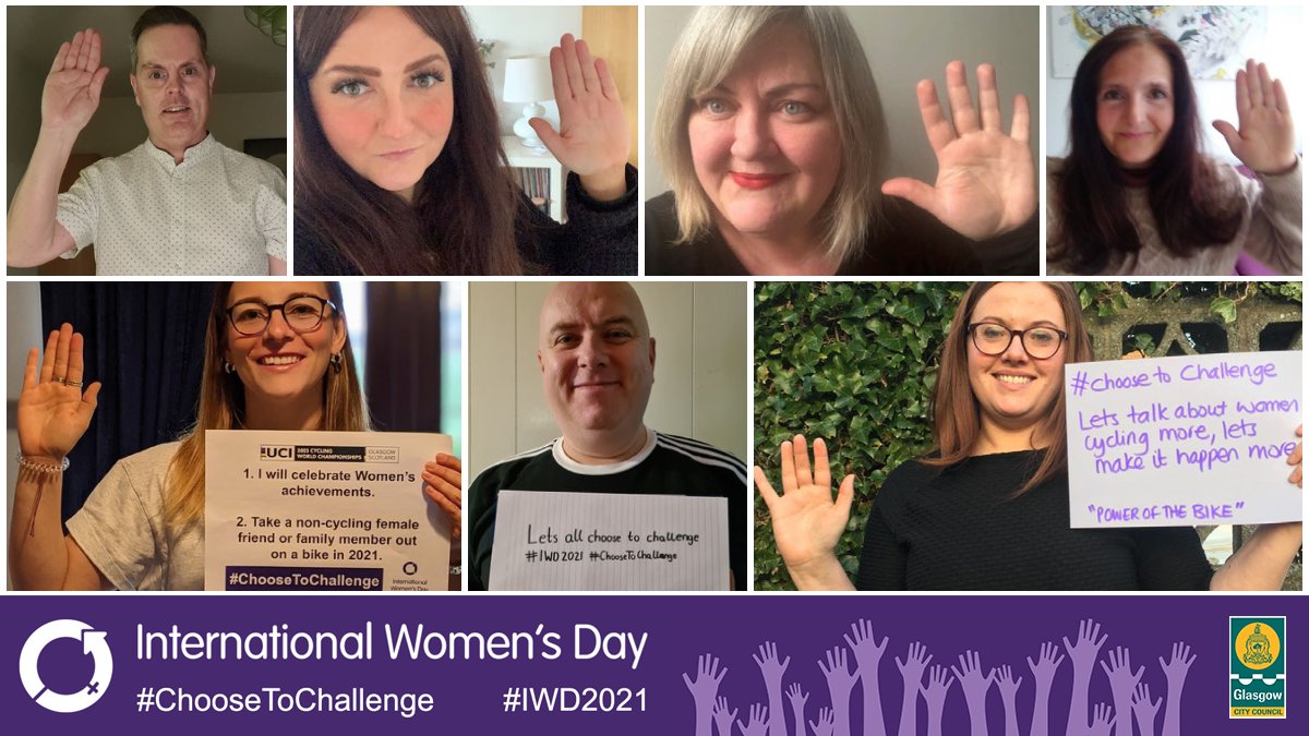 GlasgowCC's tweet photo. This International Women's Day, let's all #ChooseToChallenge gender bias and inequality 💪 Join us and staff across the council family by raising your hand to take the pledge this #IWD2021 https://t.co/sReaEppr54
