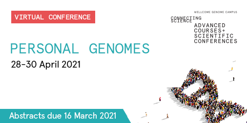 Wellcome Connecting Science Learning and Training (@eventswcs) on Twitter photo 🚨 ABSTRACTS EXTENDED for #PersGEn21
D/L 16 March bit.ly/34WNF7r
Give a short talk alongside leading #geneticists & #bioinformaticians in #genomic science incl:
<a href="/EimearEKenny/">Eimear Kenny</a>
<a href="/jcbarret/">Jeffrey Barrett</a>
<a href="/amitvkhera/">Amit V. Khera</a>
& more!
e-poster slots also available
#bigdata #genomicdata #genomics 🚨 ABSTRACTS EXTENDED for #PersGEn21
D/L 16 March bit.ly/34WNF7r
Give a short talk alongside leading #geneticists & #bioinformaticians in #genomic science incl:
<a href="/EimearEKenny/">Eimear Kenny</a>
<a href="/jcbarret/">Jeffrey Barrett</a>
<a href="/amitvkhera/">Amit V. Khera</a>
& more!
e-poster slots also available
#bigdata #genomicdata #genomics