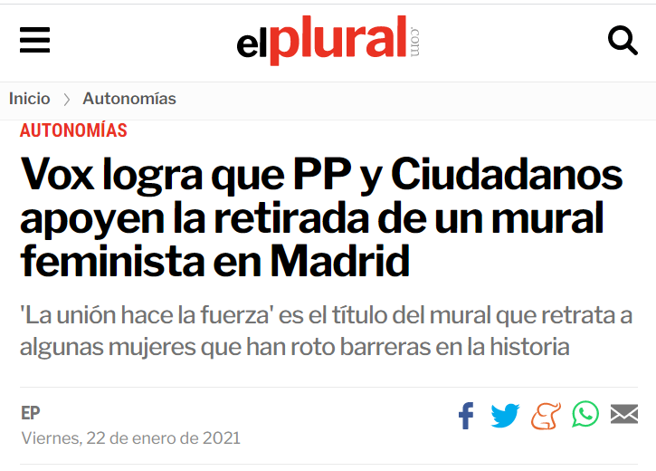 miguelmontejo74's tweet photo. Tirar la piedra y esconder la mano, sorber y soplar, tocar el timbre y salir corriendo... esta forma de hacer política es extremadamente dañina para la democracia.

No es tiempo de decir, es tiempo de hacer. El mural de la Concepción en Ciudad Lineal debe ser restaurado. https://t.co/DE0ogZIIra