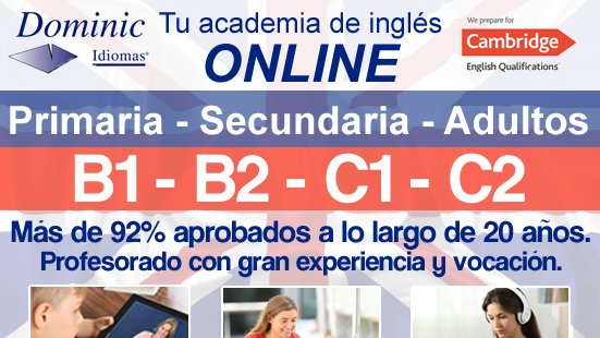 DominicIdiomas's tweet photo. Tu #academia de #inglés #ONLINE Primaria - Secundaria - Adultos. B1 - B2 - C1 - C2
Más de 92% aprobados a lo largo de 20 años https://t.co/ZakvFmRHZn #Abarán #Blanca #Cieza #Alguazas #Ceutí #Lorquí #MolinadeSegura #LasTorresdeCotillas #Álava #Vitoria #PaísVasco https://t.co/sRM6ZX51LH