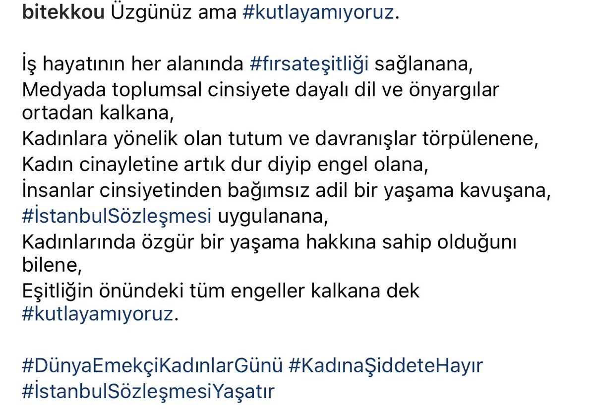 #kutlayamıyoruz #dunyaemekcikadinlargunu #KadinaSiddeteHayir