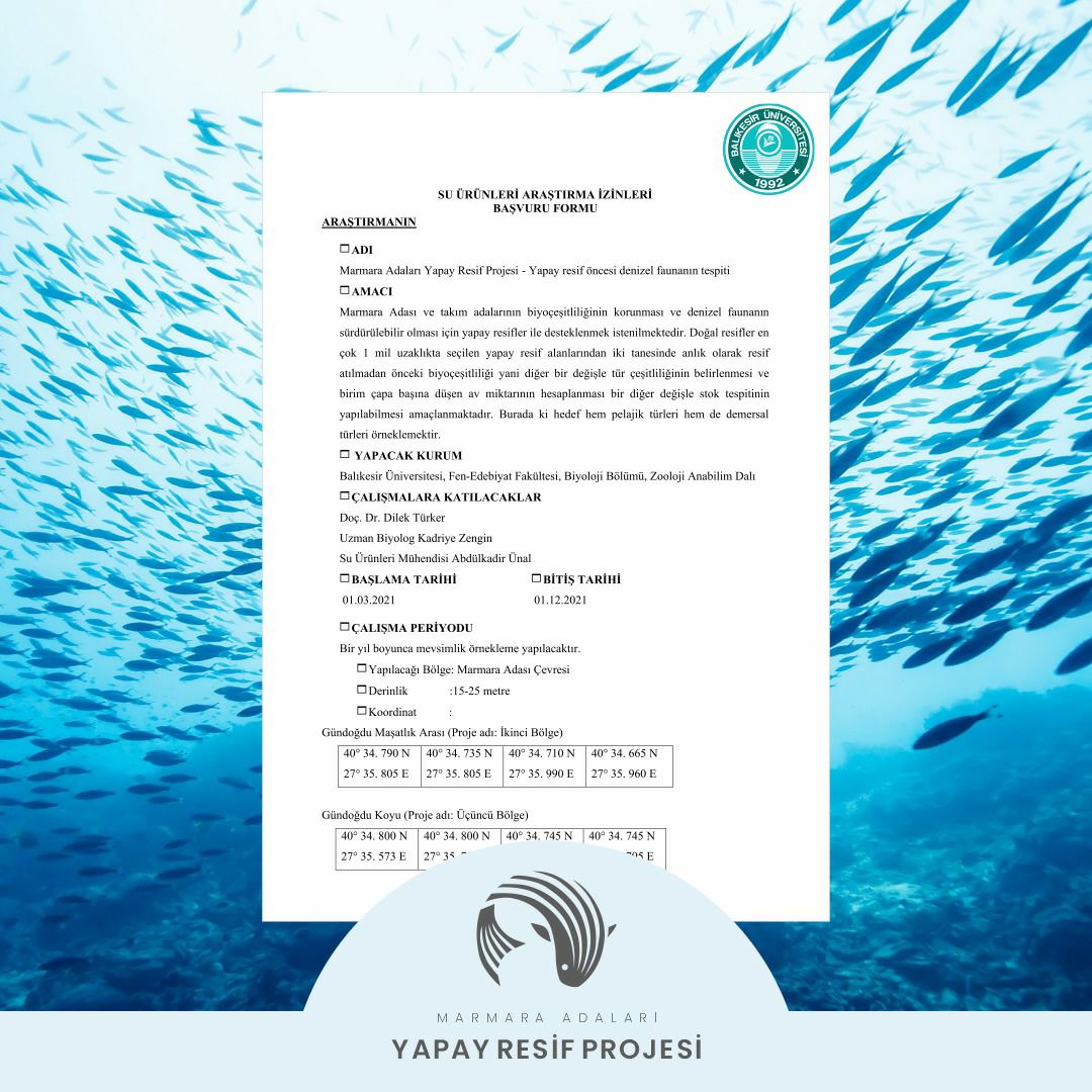 YAPAY RESİFLER 2. FAZ ÇALIŞMALARI BAŞLADI!
Bu hafta sonu (06-07 Mart 2021), 4 mevsim denizel fauna tespiti için projemizin Maşatlık (2. Bölge) ve Gündoğdu (3. Bölge) istasyonlarından örnekler topladık.

 Bir video aracılığıyla, yapılan tüm çalışmaları sizlerle paylaşacağız.