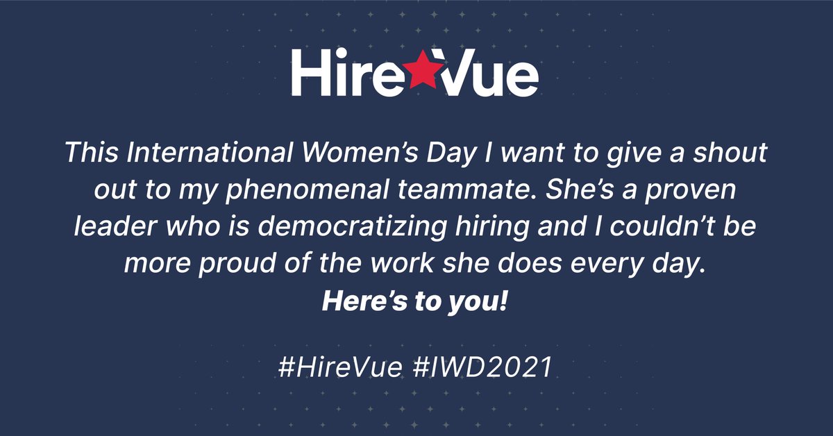 EmmaLFerns's tweet image. This International Women’s Day I want to give a shout out to my phenomenal teammate @ChelseaKilpack . I couldn’t be more proud of the work she does every day.

 Here’s to you!  #HireVue #IWD2021