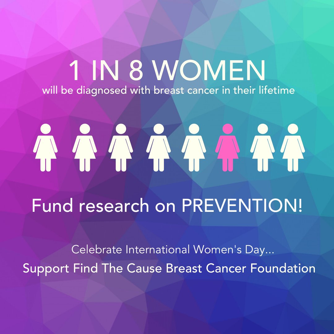 findthecausebcf's tweet image. 1 in 8 woman in the US will be diagnosed with breast cancer in their lifetime. Celebrate International Women's Day by supporting #CancerPrevention! Click here to donate: findthecausebcf.org/your-donation/
#iwd2021, #iwd, #ChooseToChallenge,  #girlpower