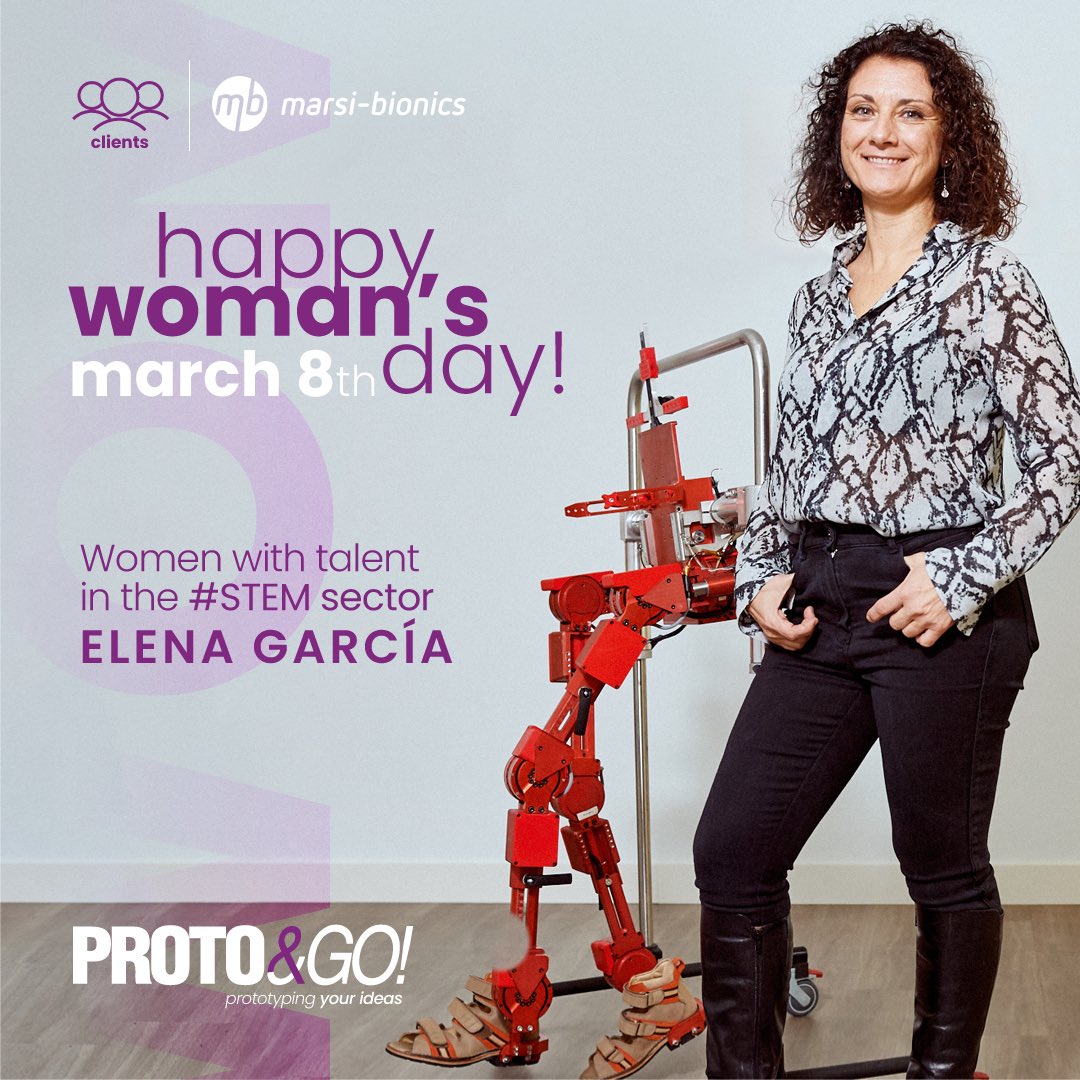 protoandgo's tweet photo. Elena García Armada a Spanish industrial engineer, developed the world's first bionic exoskeleton for children with spinal muscular atrophy.
We, at @protoandgo, provide @MarsiBionics with our services. 2/2
#WomensDay https://t.co/gfpUJjyYJu