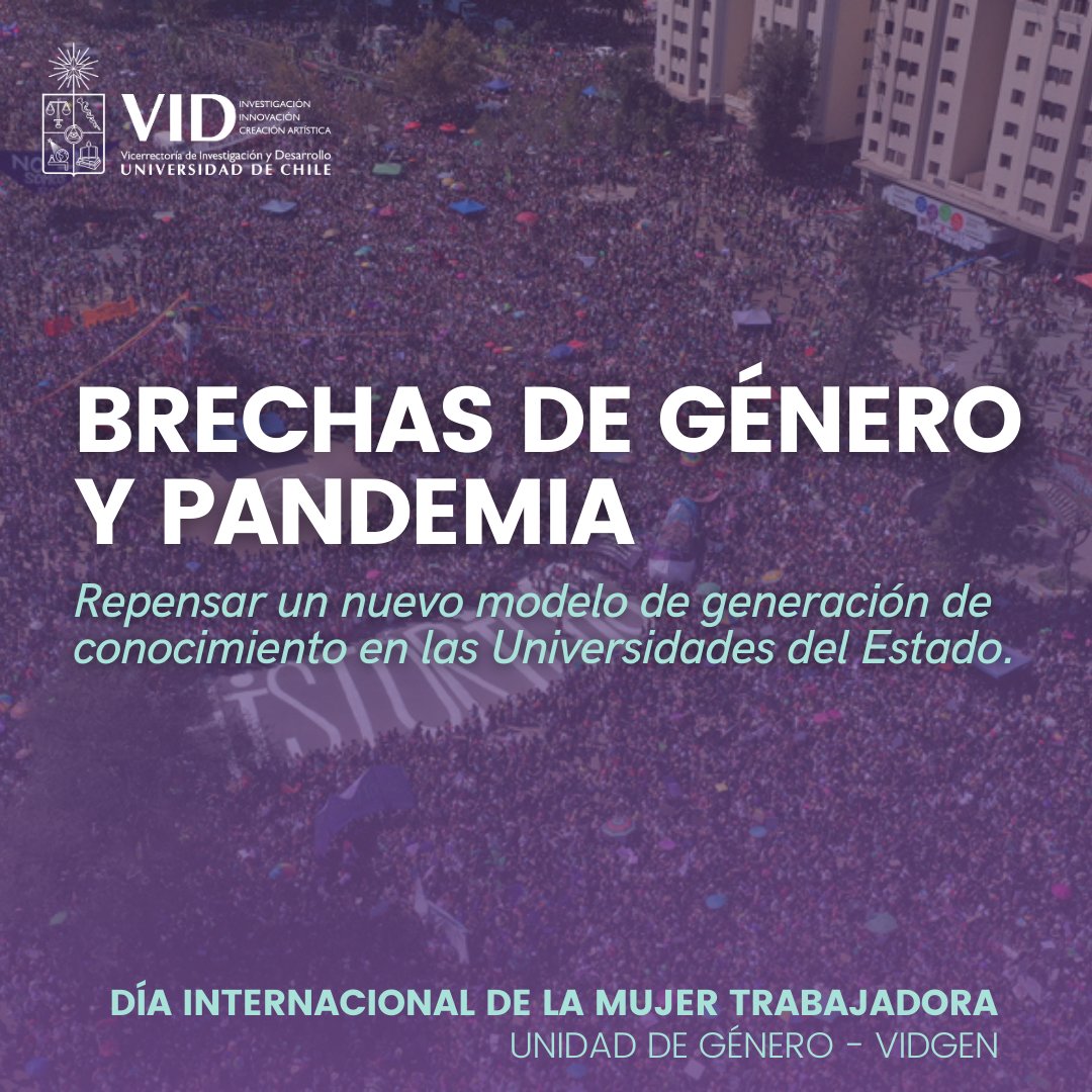 VID_UChile's tweet photo. [HILO] #DíaInternacionalDeLaMujer Como @VID_UChile buscamos generar un modelo de generación de conocimiento que transversalice la perspectiva de género bajo una reflexión histórica y cultural. A continuación, cifras elaboradas por #VIDGen sobre las brechas de género en pandemia https://t.co/tq53o6QonU