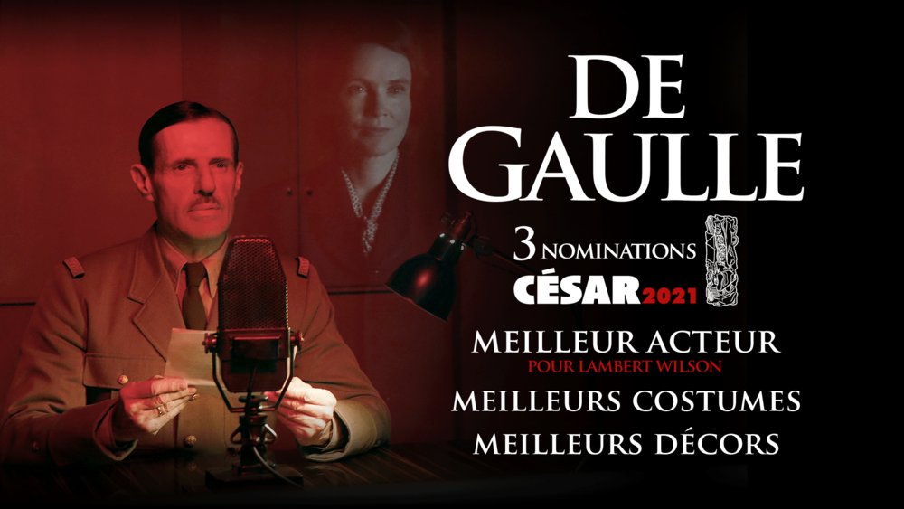 M6Groupe's tweet photo. De Gaulle, grand succès de l’année produit et distribué par @SNDfilms, est nommé dans 3 catégories aux César ! 
Verdict vendredi 12 mars !
#Cesar2021 https://t.co/8oRZA1Tlte