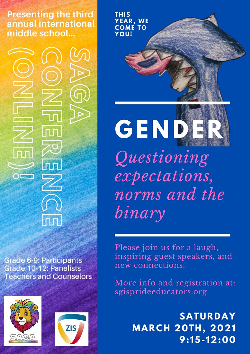 “If I cut my hair short, am I less of a girl?” Looking forward to speaking with middle schoolers about what they care about on the topic of gender. Still time to register!