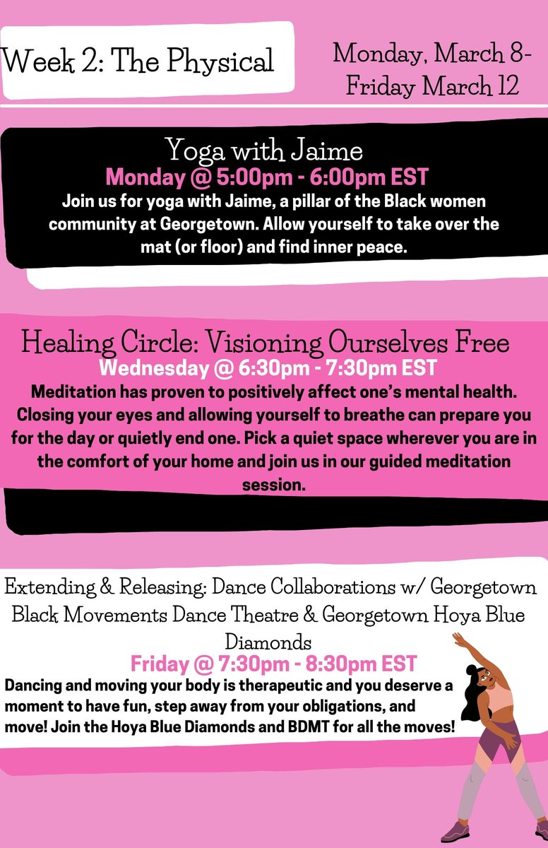 BRAVESummit's tweet photo. Of course we’re back with more events for BRAVE ! This week as we navigate through the physical aspect of Black womanhood, we’ll be engaged in physical, but fun activities like yoga&amp;dance to healing lessons,beauty tips, &amp;cooking! So stay tuned&amp;make sure to keep up with us 4 more! https://t.co/qgJLwYeK8w