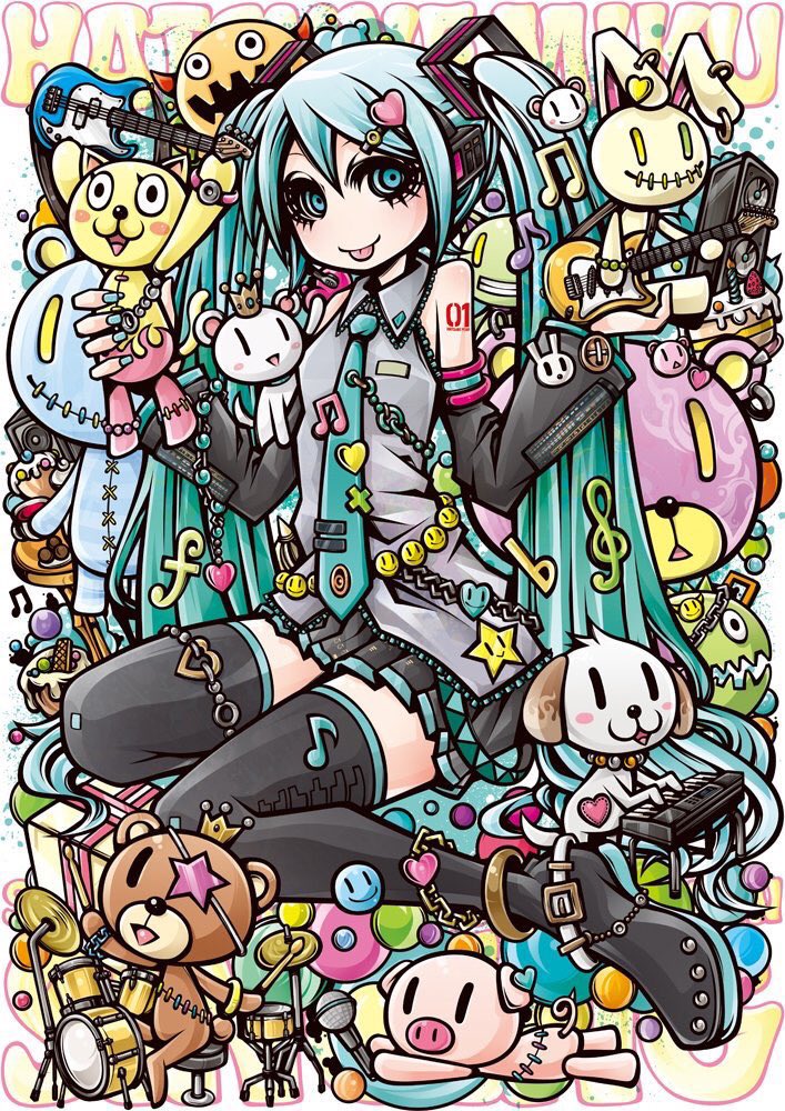 初音ミク「MIX CUTE
#ミクの日 #初音ミク 」|Project.C.K.のイラスト