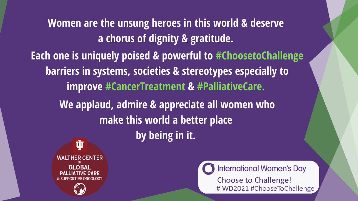 WaltherPallCare's tweet photo. Celebrating #IWD2021 & a chorus of gratitude for #women around the ๐โฆ
#choosetochallenge #cancer #weallrise #TouchdownforHumanity #hapc #hpmglobal @WHO @uicc @UNODC @EMattfeld @APCAssociation @AmericanCancer @NFLAlumni @NFLPA @cpuchalski1 @BettyFerrellPhD @ELNEC1 @NIHDirector https://t.co/OIXY6V5NgM