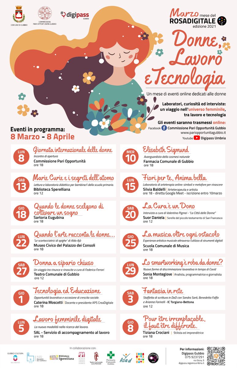 Dall'8 marzo all'8 aprile all'interno dell'iniziativa #Rosadigitale tanti appuntamenti online. Ci siamo anche noi! 

#donneelavoro #giornatainternazionaledelladonna #lacittdelledonne