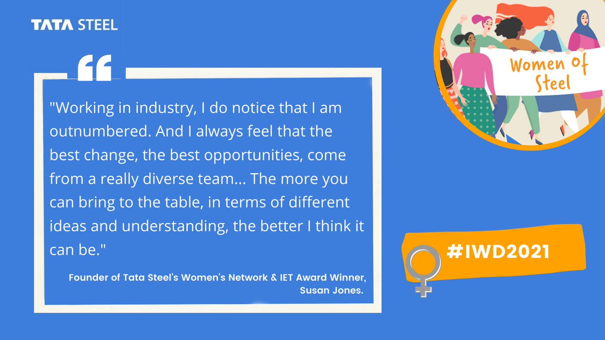 Tata Steel UK (@tatasteeluk) on Twitter photo As part of International Women's Day, we're sharing the wisdom of our incredible #WomenofSteel. Read below to see what award-winning #steelhero <a href="/SM_Jones/">Susan Jones</a> has to say about being a woman in industry.
#IWD2021 #ChoosetoChallenge As part of International Women's Day, we're sharing the wisdom of our incredible #WomenofSteel. Read below to see what award-winning #steelhero <a href="/SM_Jones/">Susan Jones</a> has to say about being a woman in industry.
#IWD2021 #ChoosetoChallenge