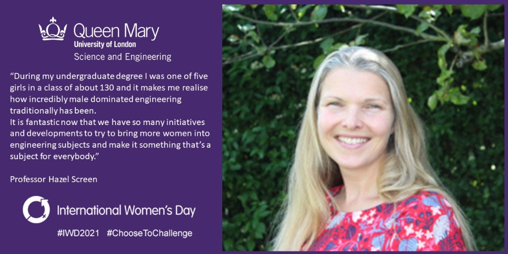 Happy #InternationalWomensDay 
For #IWD2021 we are celebrating our first female Head of School Professor Hazel Screen
Hazel gave her Inaugural Lecture on Friday 8th January 2021, the recording can be viewed: youtu.be/srv8ARPoD2s