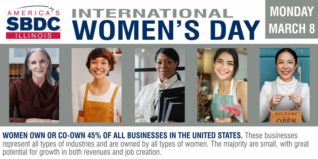 The Illinois SBDC is dedicated to empowering female entrepreneurs. We provide women-owned businesses with the resources they need to thrive. Follow us on social media and check out our website. illinoissbdc.biz
#SBDCDayMarch17 #SBDCDay #SupportingFemaleEntrepreneurs