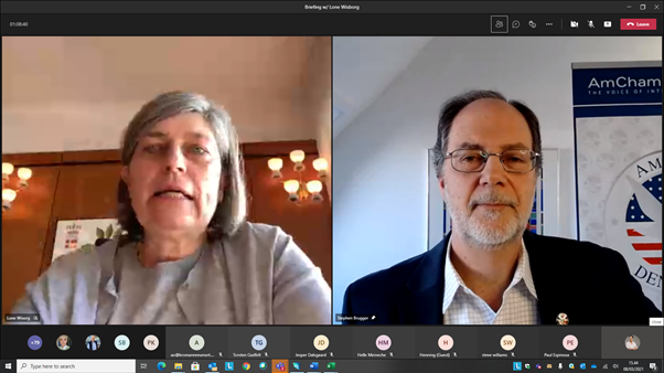 Thanks to <a href="/DKambUSA/">Jesper Møller Sørensen 🇩🇰</a> for sharing great insights into key areas of interest for Danish companies with our members. Looking forward to working closer with <a href="/DenmarkinUSA/">Denmark in USA 🇩🇰</a> &amp; the American Danish Business Council in Wash. DC to strengthening our transatlantic ties #dkbiz
