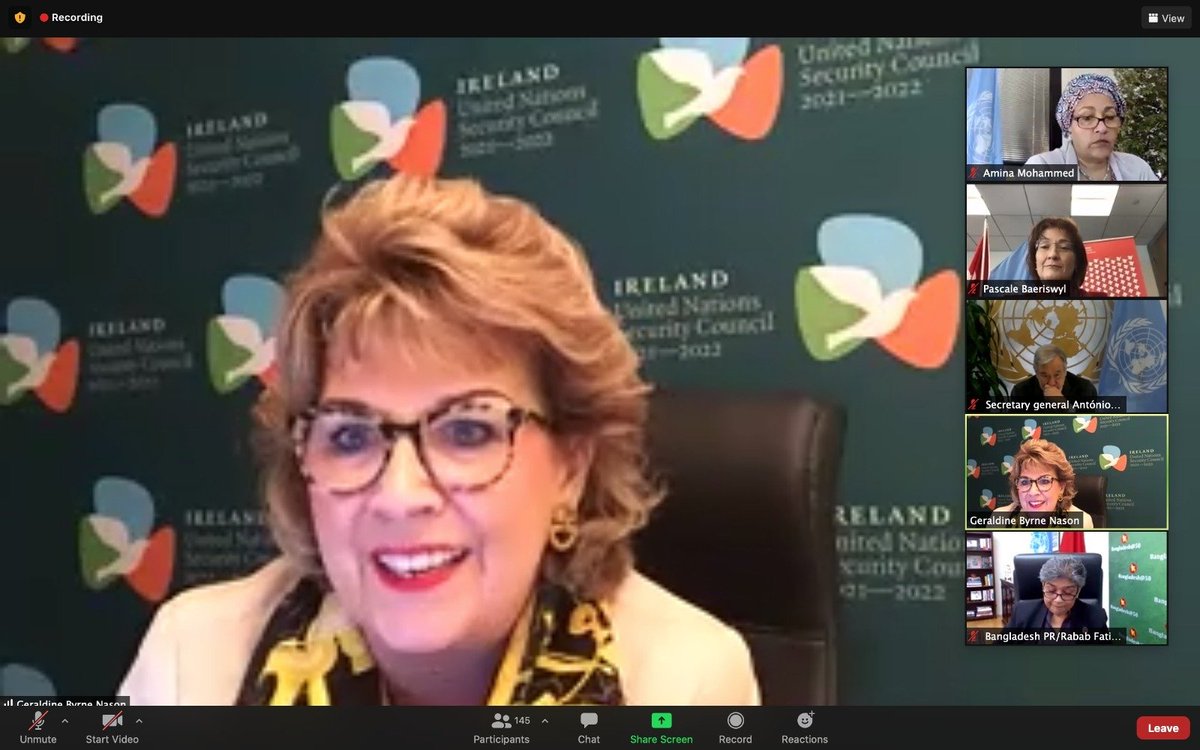 At the 1st meeting of the day on #IWD2021, Amb Byrne Nason🇮🇪 thanked the🇺🇳<a href="/UN_PGA/">Annalena Baerbock</a> &amp; <a href="/antonioguterres/">António Guterres</a> for championing gender parity.

She echoed the UNSG on the importance of power redistribution &amp; reinforcing that women don’t need permission to be at the table, it's their right.