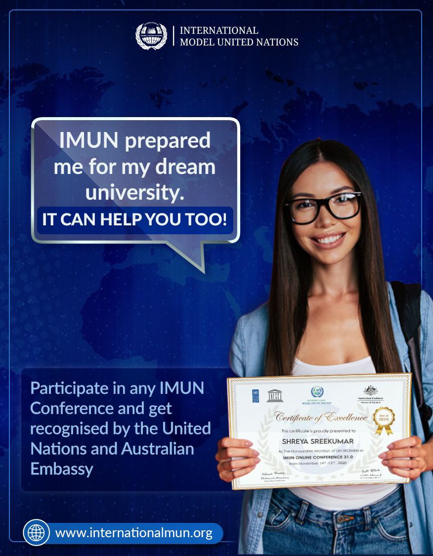 Kudostic's tweet image. Click link to register internationalmun.org/RegistrationFo…
🔴Dates: 13th-14th, March 2021
#InternationalMUN #mun #imun #modelunitednations #imun2020 #youth #globalopportunity #opportunity #conference #international #internationalconference #diplomacy #leaders #youngleaders #unitednations #un