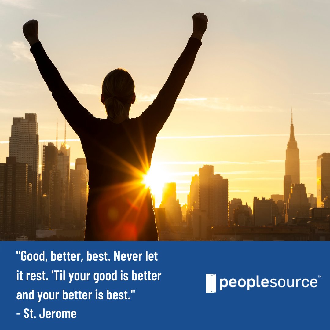 itspeoplesource's tweet photo. #MondayMotivation “Good, better, best. Never let it rest. ‘Til your good is better and your better is best.” – St. Jerome
#success #quote https://t.co/uRRr4SSmJX