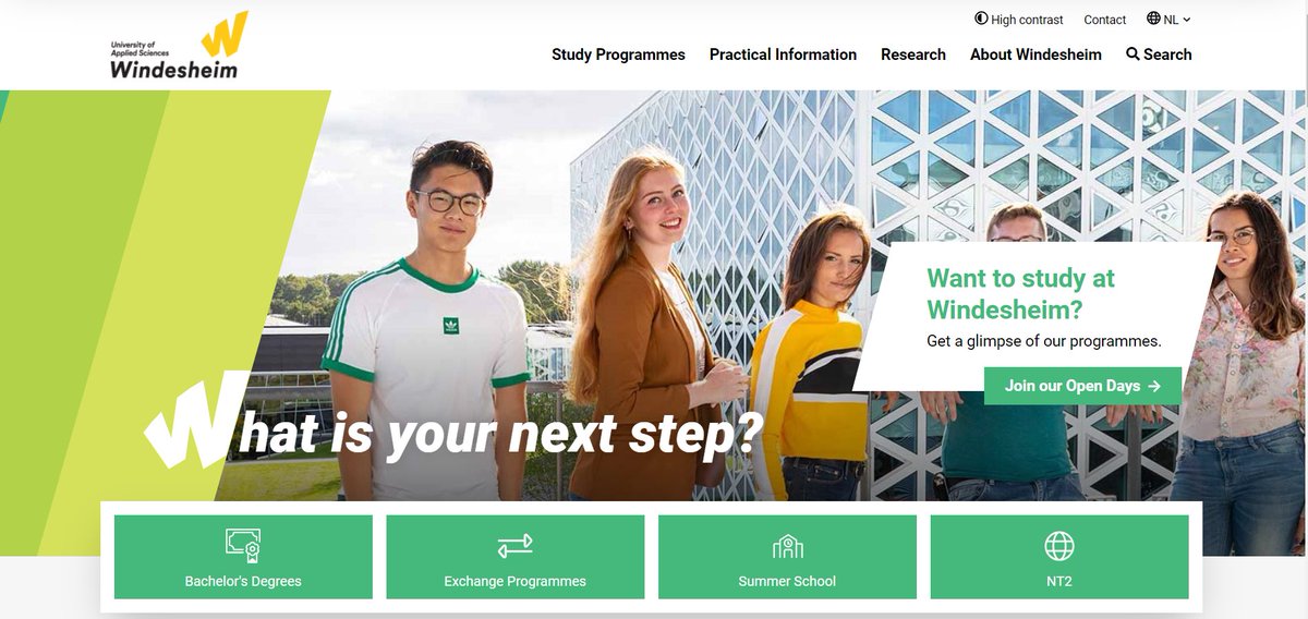 De nieuwe internationale website is live! Je kunt ‘m bekijken op windesheim.com🤩